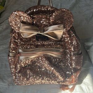 Loungefly Disney Parks Rose Gold sequin backpack